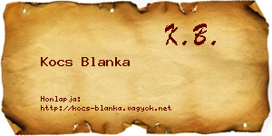 Kocs Blanka névjegykártya